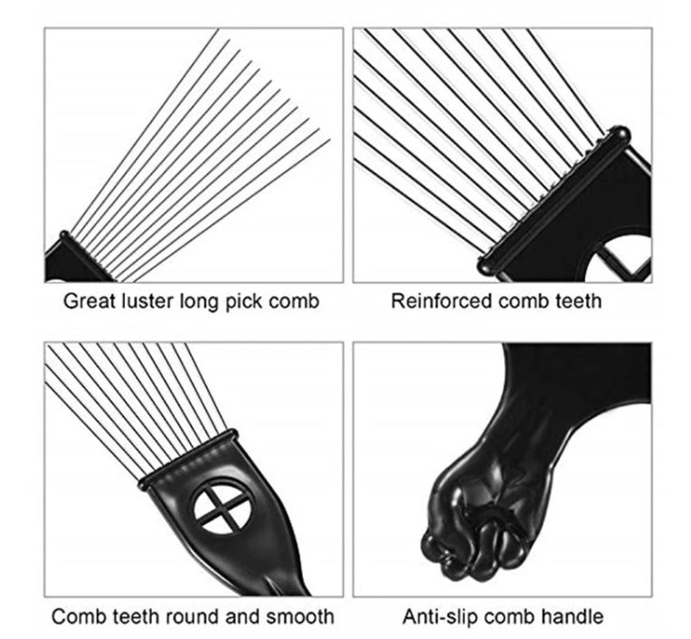 Metal Comb African Hair Pik Comb Brush Salon Hairdressing Hairstyle Styling Tool Hair Accessories